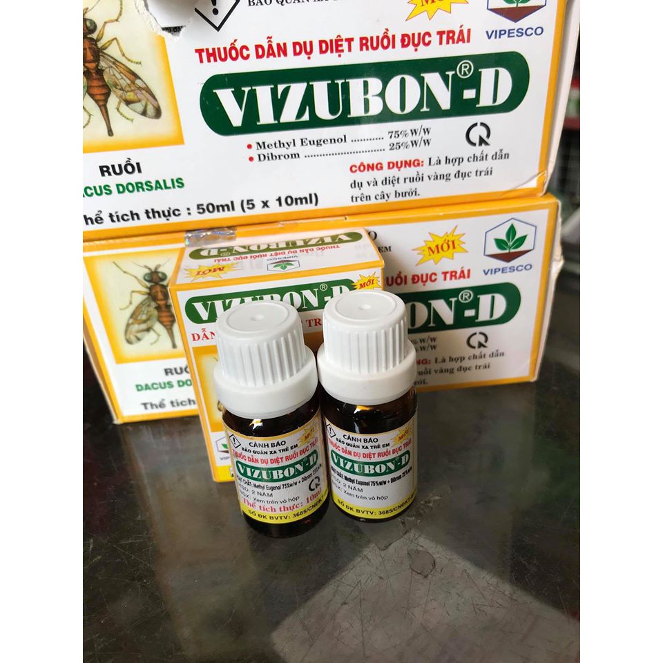 Bán Thuốc diệt ruồi vàng đục trái VIZUBON-D (Hộp 2 lọ 10ml) chất lượng tốt.