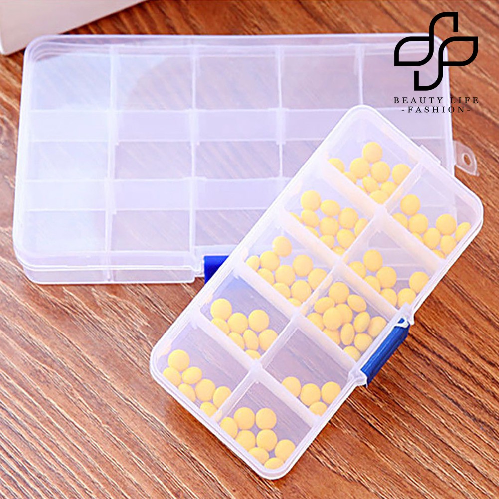 Hộp đựng đồ 10/ 15/ 24 ngăn bằng nhựa trong suốt đa năng dành cho trang sức mồi câu cá