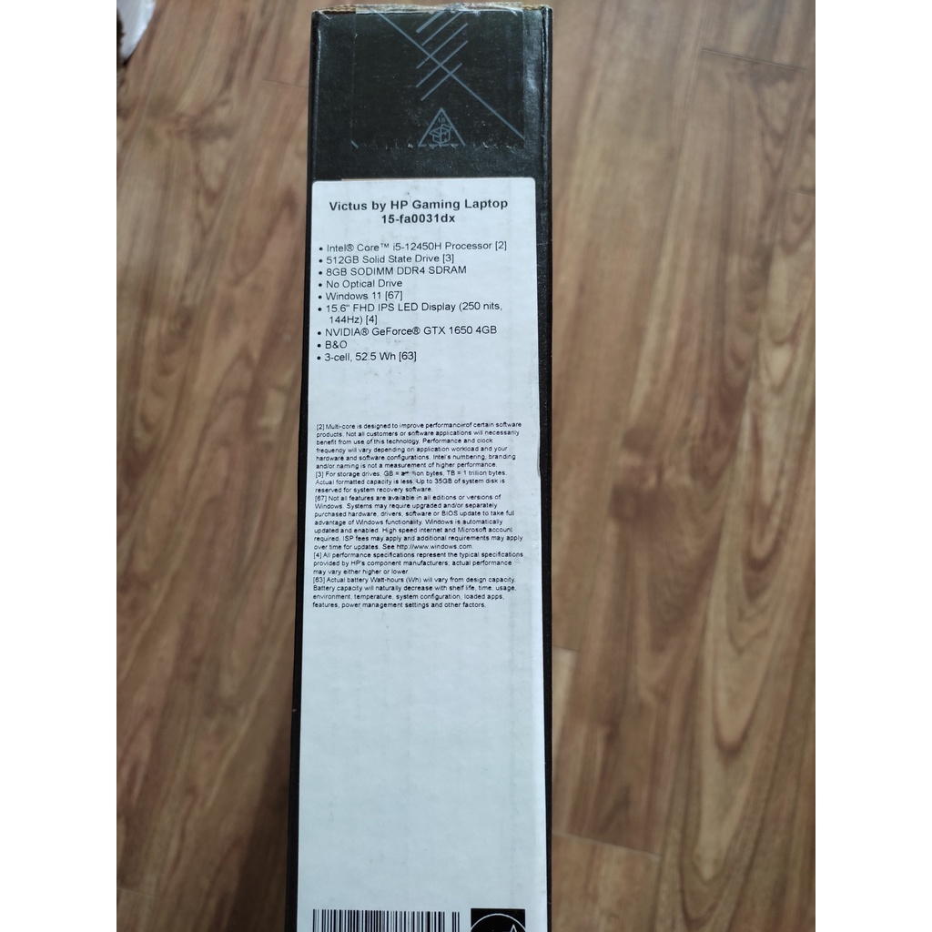 Laptop HP Gaming Victus 15-fa0031dx i5 12450H/ 8GB/ 512GB/ GTX1650 4GB/ 15.6" FHD