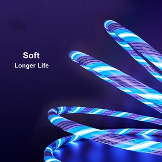 Cáp sạc Micro USB Type C có đèn LED cho Samsung Xiaomi iPhone