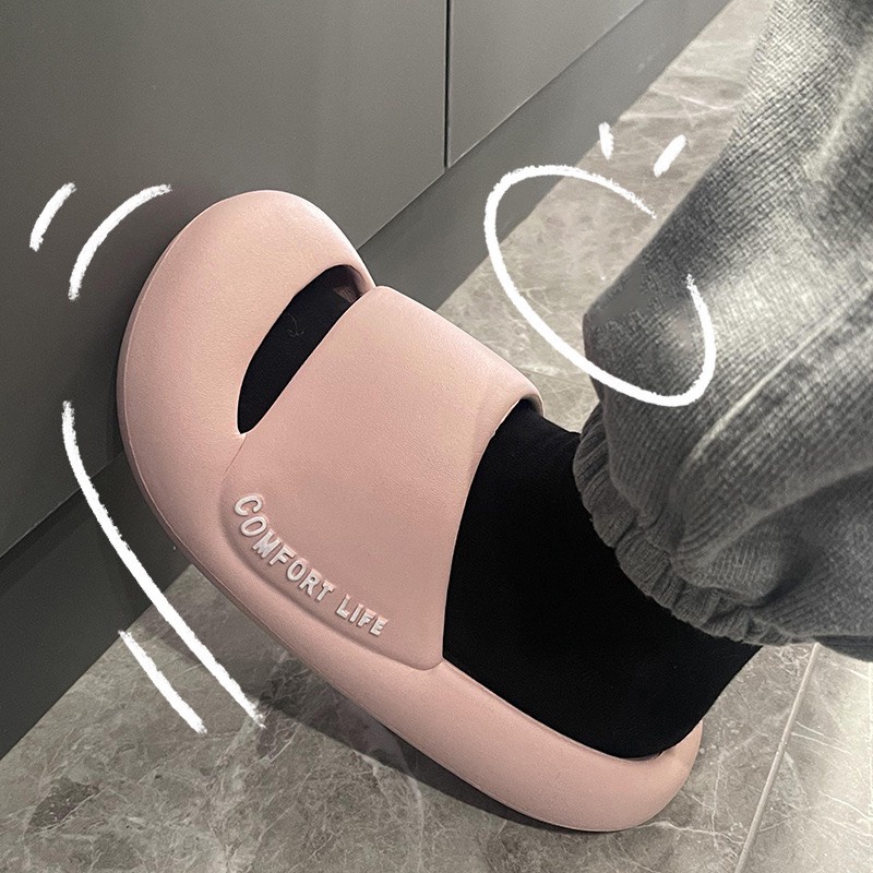 Dép bánh mì quai ngang bít mũi, dép đế cao chống trơn chống nước