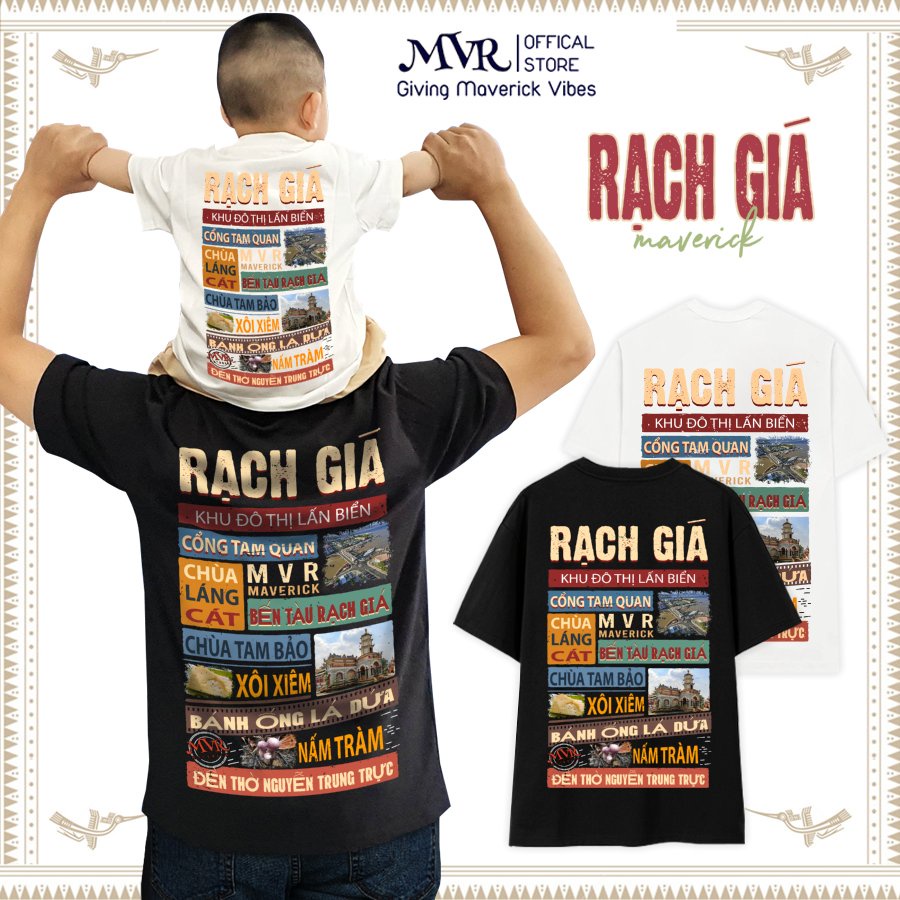 Áo thun Rạch Giá - tỉnh Kiên Giang form unisex rộng tay dài lỡ genZ phông cotton fact localbrand under MVR BB4262