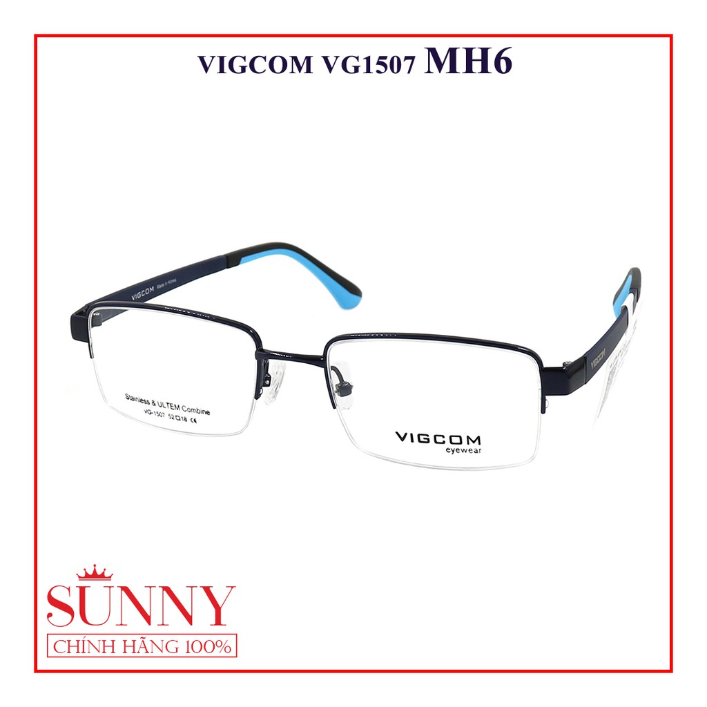 Gọng kính thời trang Vigcom VG1507 nhiều màu chính hãng, thiết kế dễ đeo bảo vệ mắt