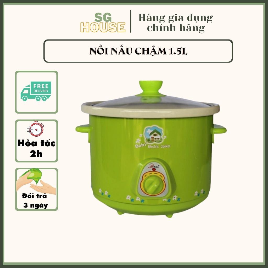 nồi kho cá và nấu cháo chậm bằng điện- Dung tích 1,5L - Hầm nấu siêu nhanh, siêu tiết kiệm điện năng