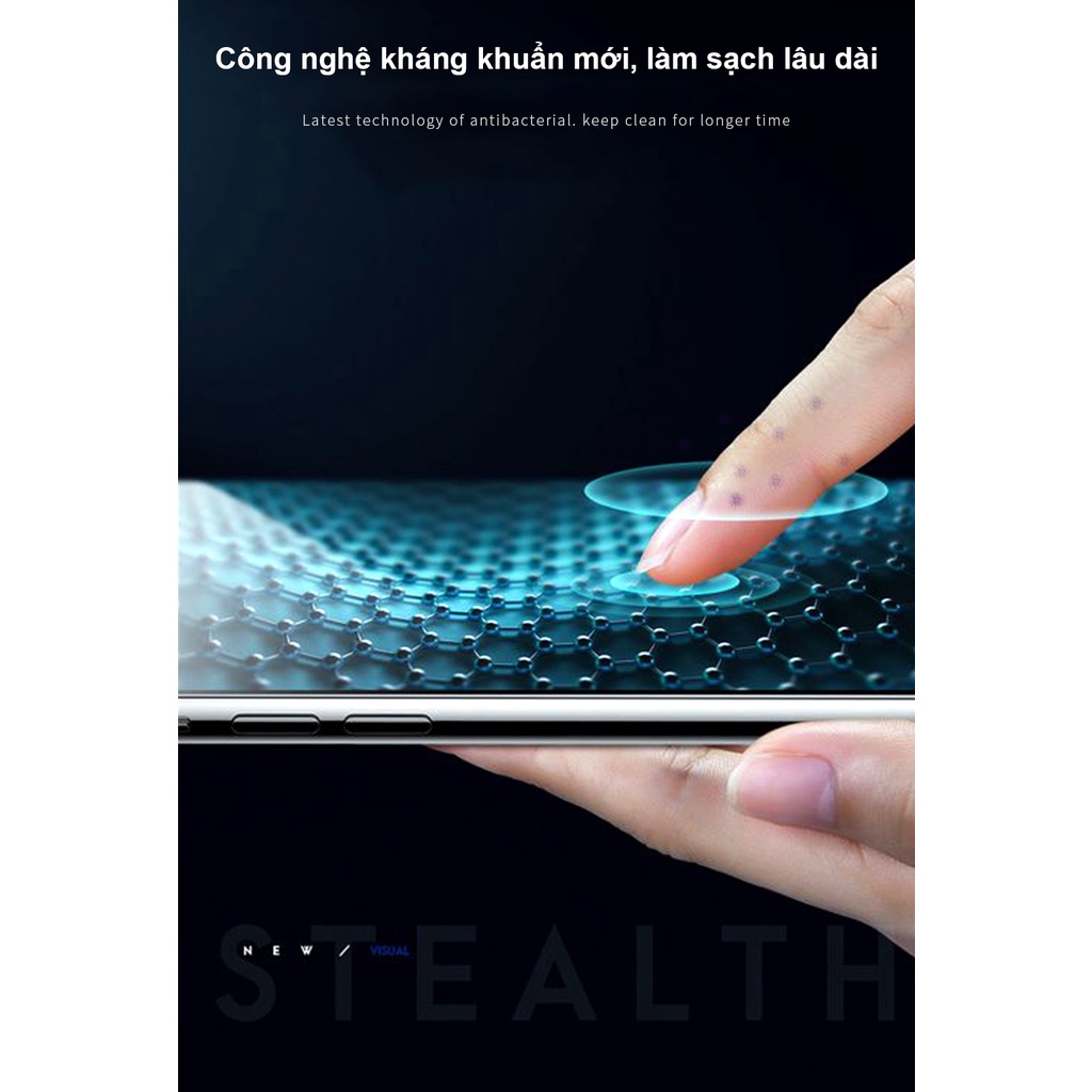 Kính Cường Lực Nano Chống Bụi Kháng Khuẩn WK 3D KINGKONG cho iP X XR XS 11 12 13 14 Plus Pro Max - Minh An Saigon