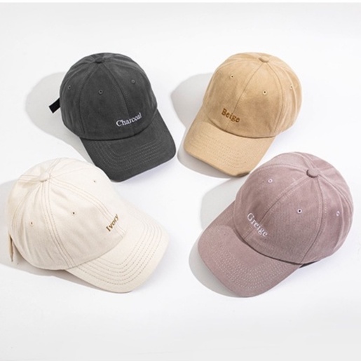 Mũ/Nón Lưỡi Trai Ulzzang Unisex Thêu Chữ 4 Màu Vải Cotton Cao Cấp Phong Cách Hàn Quốc Iclassy_shoes
