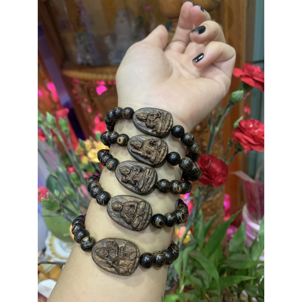 Vòng Trầm Hương Đơn Nữ - Mix Phật Bản Mệnh - Trầm Hương Sánh Chìm