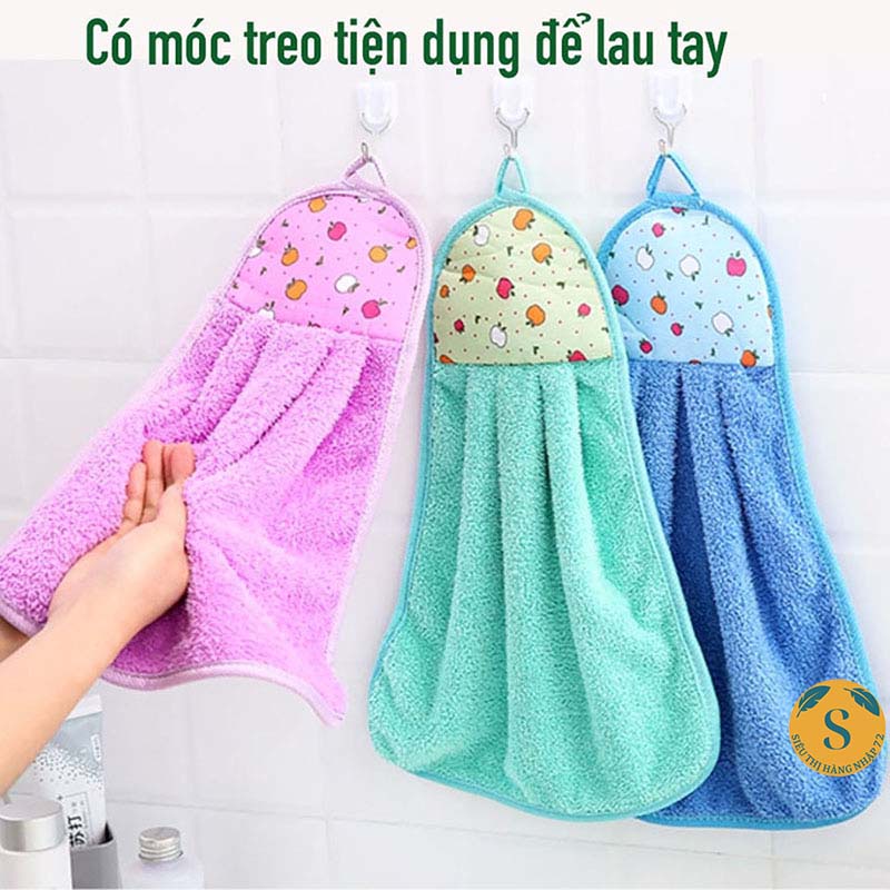 Khăn Lau Đa Năng Có Quai Treo, Khăn Lau Nhà Bếp, Khăn Lau Tay, Lau Bát Đũa Thấp Hút Cực Tốt [KHĂN TREO]