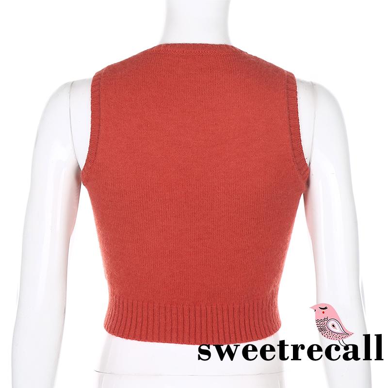 Áo dệt kim không tay cổ chữ V thời trang nữ sành điệu | BigBuy360 - bigbuy360.vn