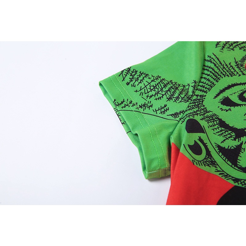 Áo Thun Tay Ngắn Cổ Tròn In Họa Tiết Nghệ Thuật Phong Cách Đường Phố Cho Nữ