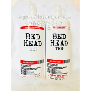 Cặp gội xả tigi bed head số 3 1500ml tái sinh tóc hư tổn nặng mức độ 3