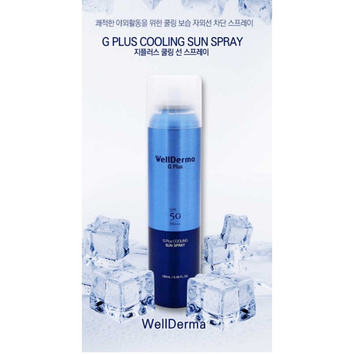 Xịt Chống Nắng Wellderma G PLus Cooling Sun Spray SPF50+ PA+++ 180ml