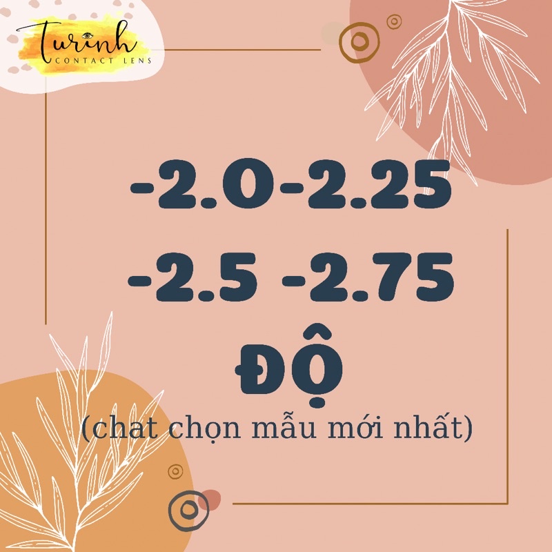 Lens 2.0-2.25-2.5-2.75 độ cận- Kính áp tròng Xám Nâu Đen Choco (chat chọn mẫu mới nhất)