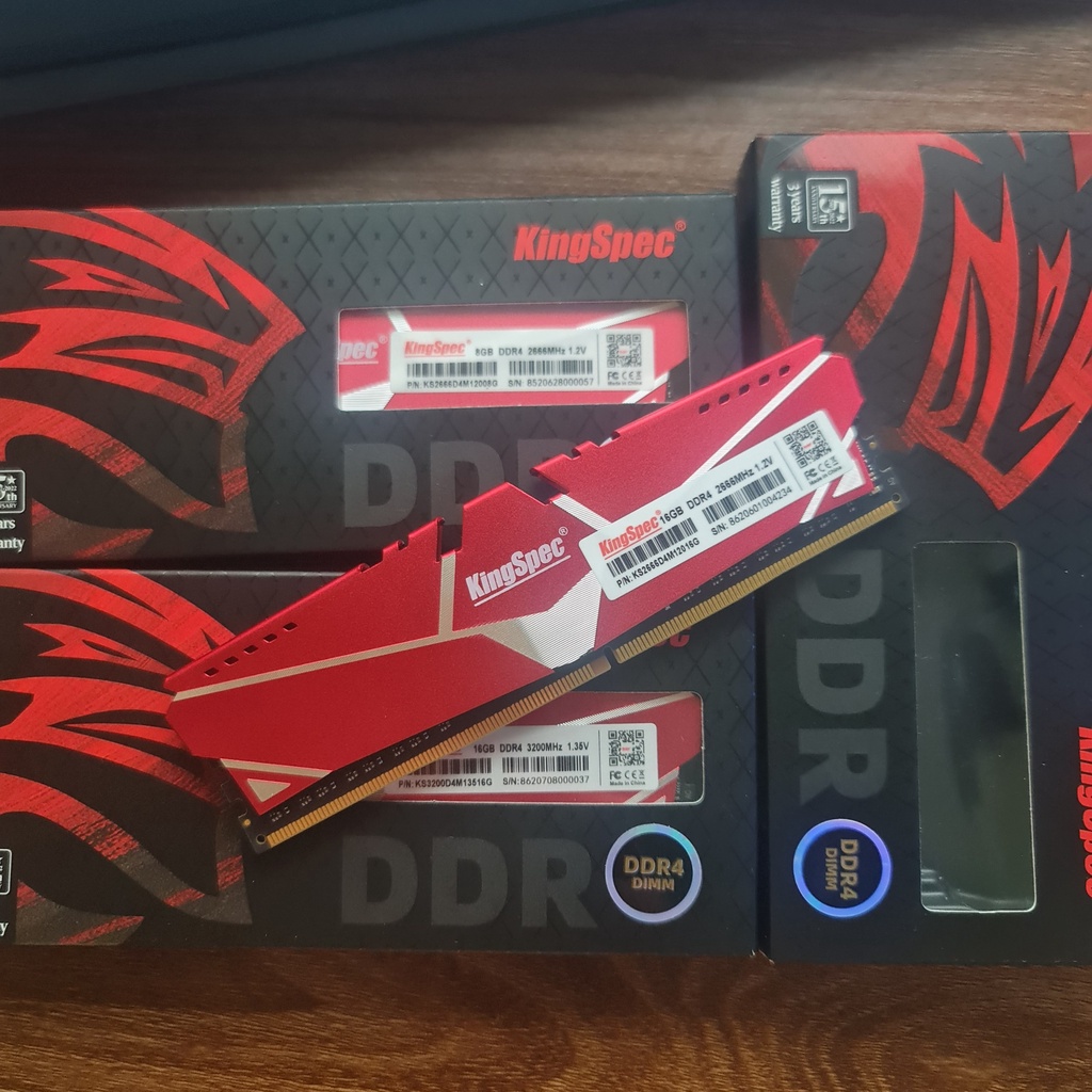 RAM PC KingSpec 8GB 16GB DDR4 2666MHz - 3200MHz Gaming tản nhiệt , cho máy tính để bàn - Hàng Chính Hãng