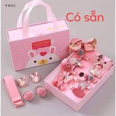 HỘP KẸP TÓC HÌNH THỎ 18 CHI TIẾT_FULL HỘP VÀ TÚI