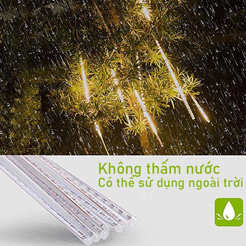 Dây Đèn Led 3.5M 8 Ống 30CM/192Led 50CM/288 Bóng Chống Thấm Nước Dùng Trang Trí Giáng Sinh