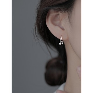 Bông tai,khuyên tai bạc 925 sao đá thả,bông tai gắn đá nhỏ xinh xắn