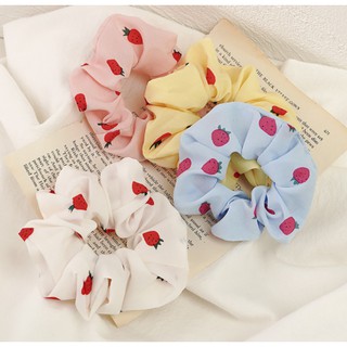 Đồ cột tóc Scrunchies hình dâu tây siêu dễ thương