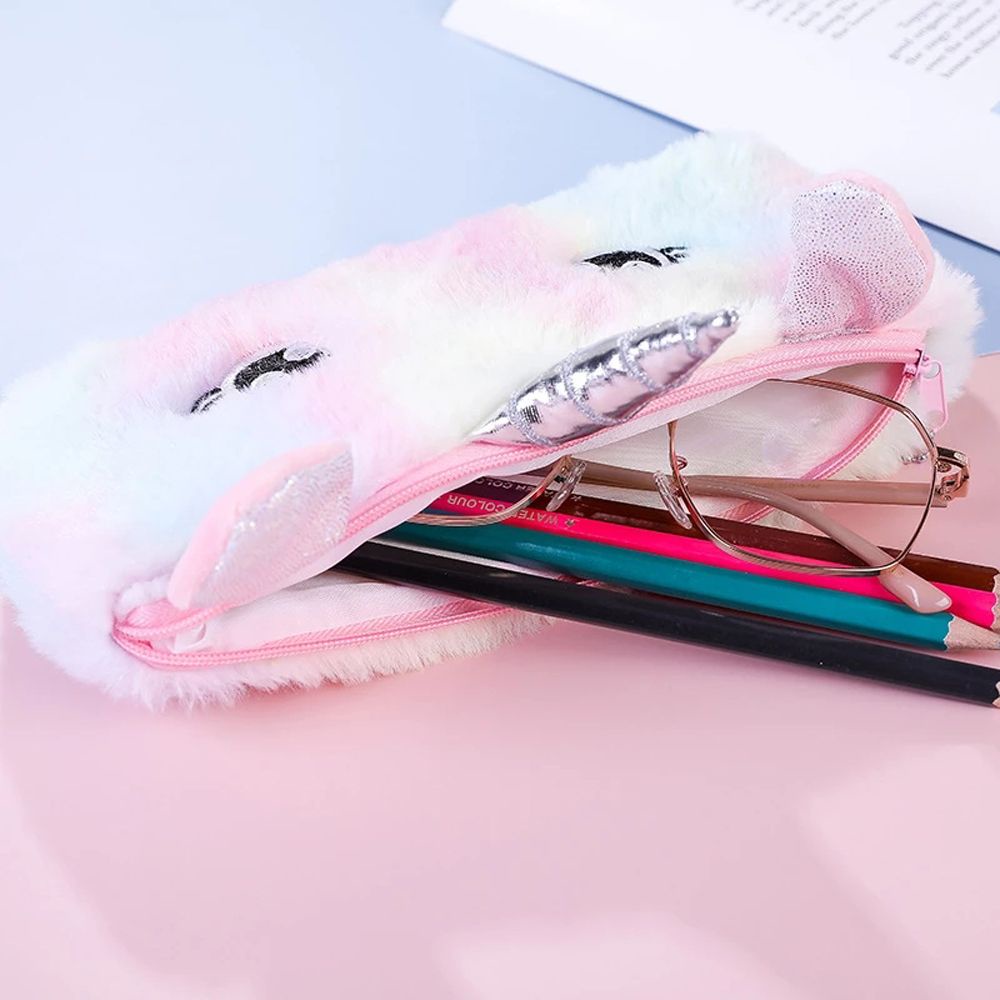 Túi đựng bút hình kỳ lân vải lông dễ thương