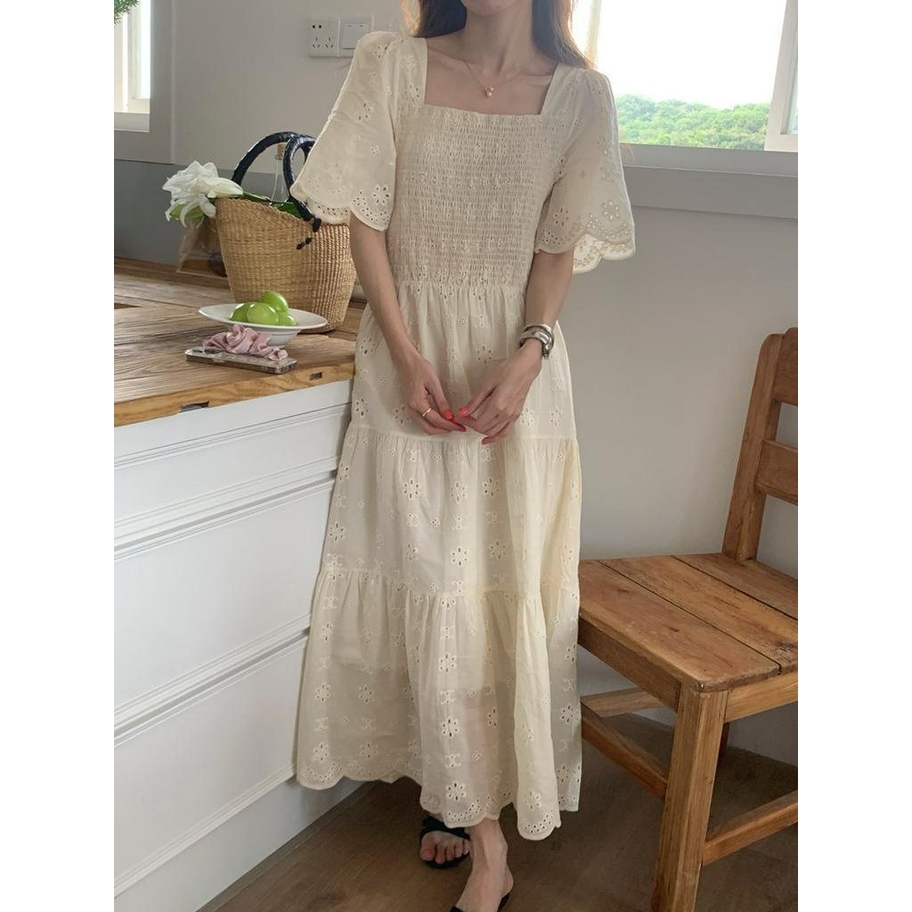 Đầm Dài Cổ Vuông Thời Trang Pháp Quý Phái 63009