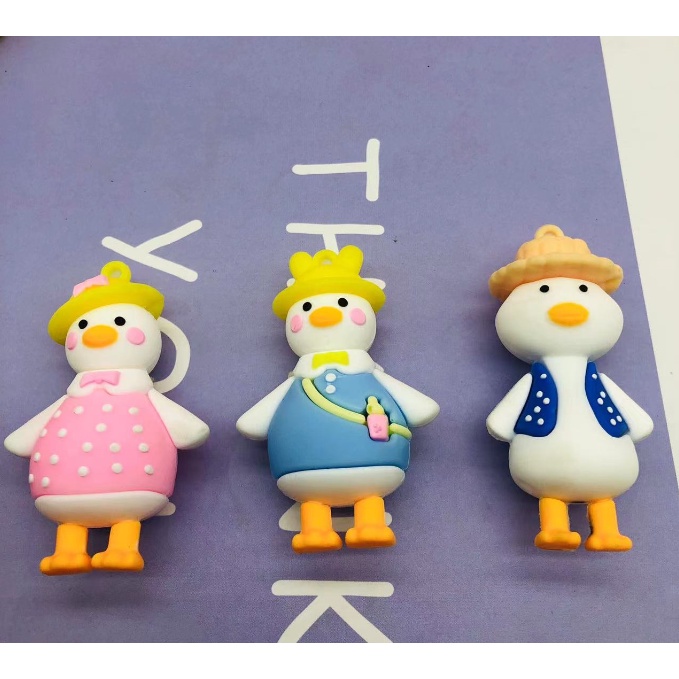Mô hình Duckling những chú vịt trắng làm móc khóa, dán Jibbitz, vỏ ốp điện thoại, DIY