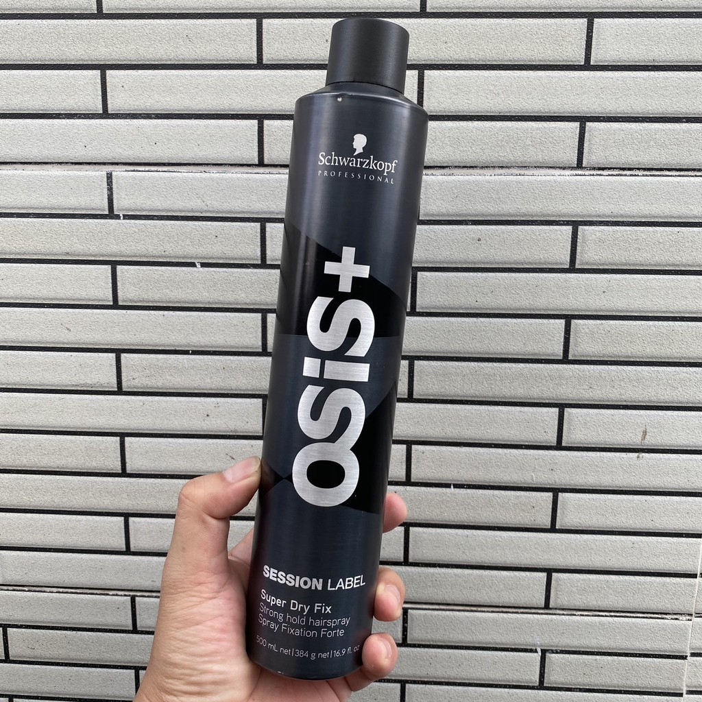 Gôm Xịt Tóc Osis+ Black Super Dry Fix Schwarzkopf 500ml (Strong Hold Hairspray)