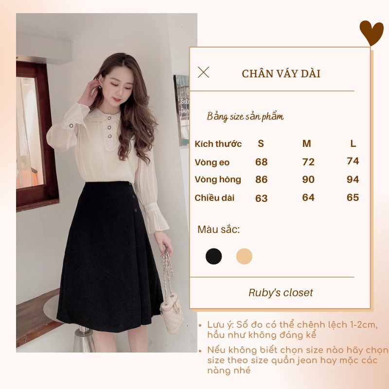 Chân váy dài xếp ly lưng cao, Chân váy chữ a công sở dài qua gối đẹp | BigBuy360 - bigbuy360.vn