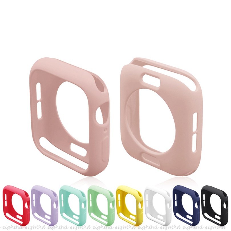 Ốp Silicone Bảo Vệ Mặt Đồng Hồ Thông Minh Series 7 6 SE 5 4 3 2 1 Kích Thước 41mm 45mm 44mm 40mm 42mm 38mm