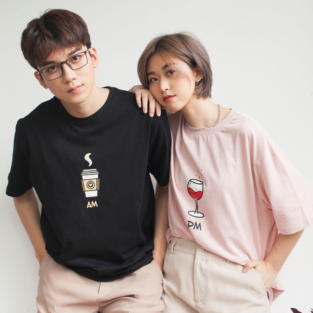 [SALE 70%] Áo phông đôi họa tiết LOOK COFFEE-WINE TEE