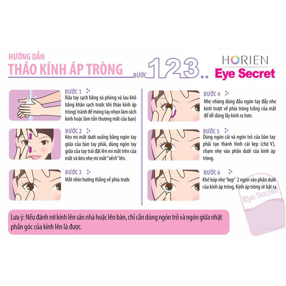 Bộ 5 cặp kính áp tròng không màu dùng 1 ngày Eye Secret