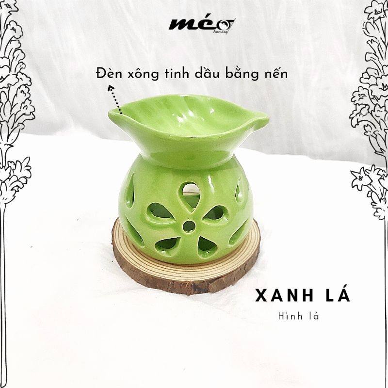 Đèn xông tinh dầu bằng nến màu XANH LÁ