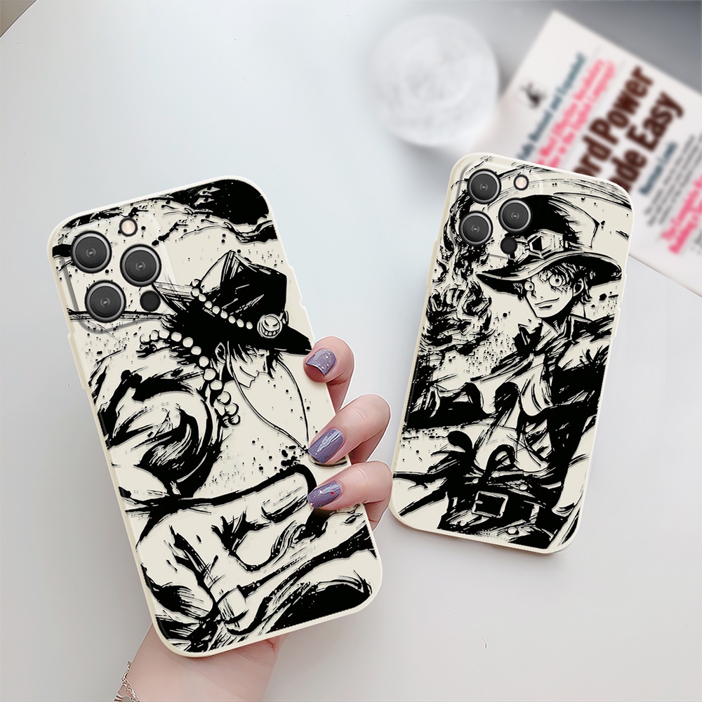 Ốp Điện Thoại Mềm Họa Tiết One Piece Viền Thẳng Cho IPhone 11 13 12 Pro Max IPhone 7 8 X XS
