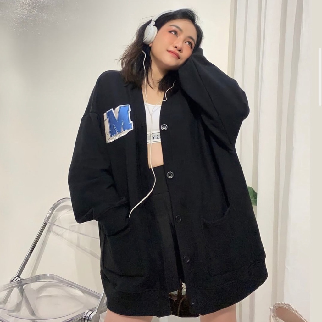 Áo Cardigan Len Mỏng Cho Nữ Phong Cách Ulzzang Phù Hợp Đi Đà Lạt, Dạo Biển Cocastore - Thêu logo M missout