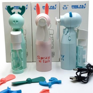 Quạt mini phun sương cầm tay hình tuần lộc