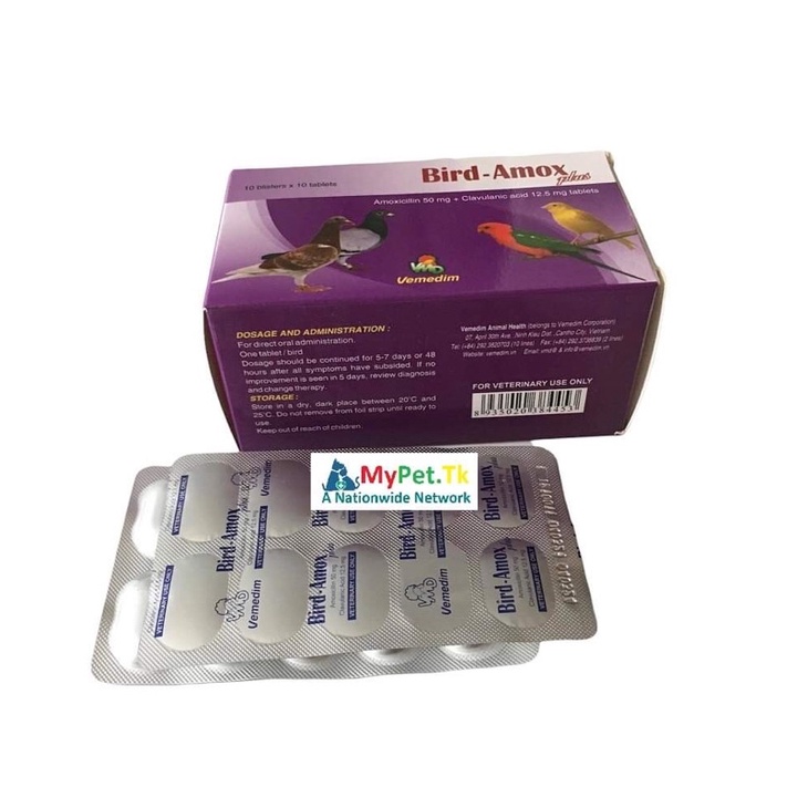 10 Viên Vemedim Bird Amox - Sử Dụng Cho Chó Mèo Chim Gà Vịt