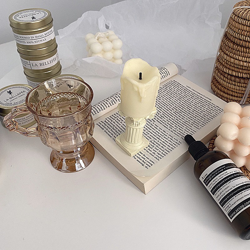 Đèn ngủ để bàn hình cây nến La Mã, đèn ngủ cây nến mini kèm pin - phù hợp làm quà tặng decor phòng ngủ