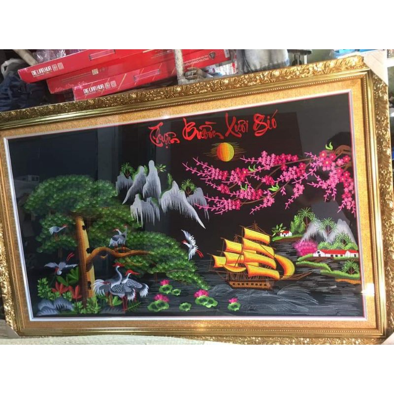 Tranh thêu thuận buồm xuôi gió