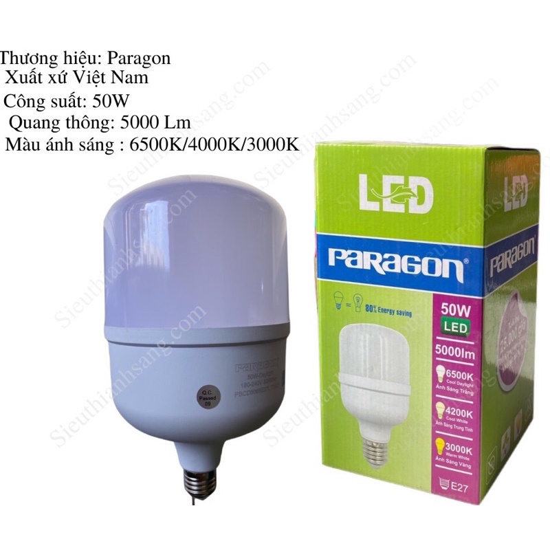 Bộ bóng đèn PARAGON tiết kiệm điện công suất - sáng trắng/sáng trung tính