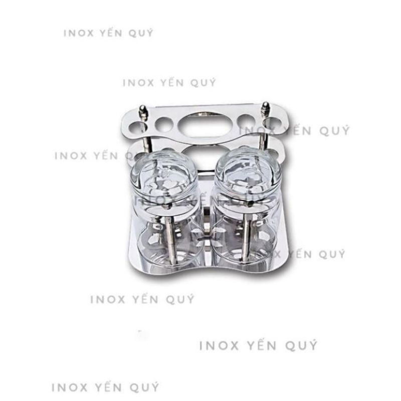 INOX304 kệ cắm bàn chải và kem đánh răng gắn tường hoặc để bàn đá