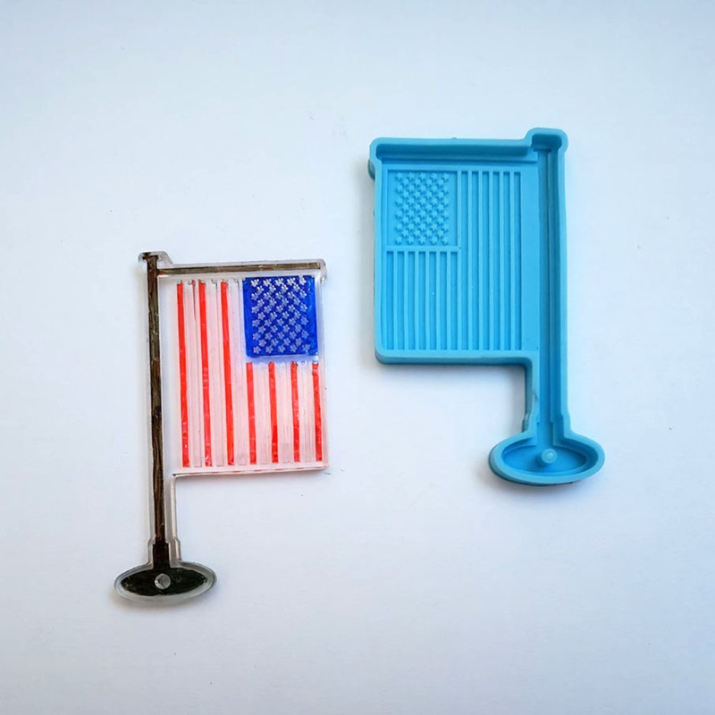 Khuôn Làm Móc Khóa Bằng Nhựa Epoxy Hình Cờ Mỹ Độc Lập