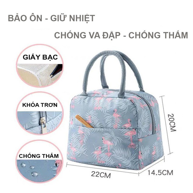 Hộp Cơm Văn Phòng Thủy Tinh 3 Ngăn Cao Cấp +Túi giữ nhiệt + Đũa Thìa Cán Gỗ (màu ngẫu nhiên)