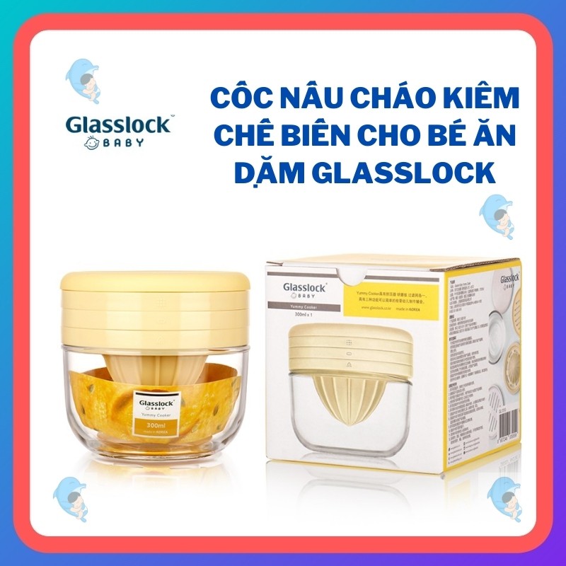 Cốc Nấu Cháo Kiêm Chế Biến Glasslock Hàn Quốc Cho Bé Ăn Dặm Tiện Lợi An Toàn