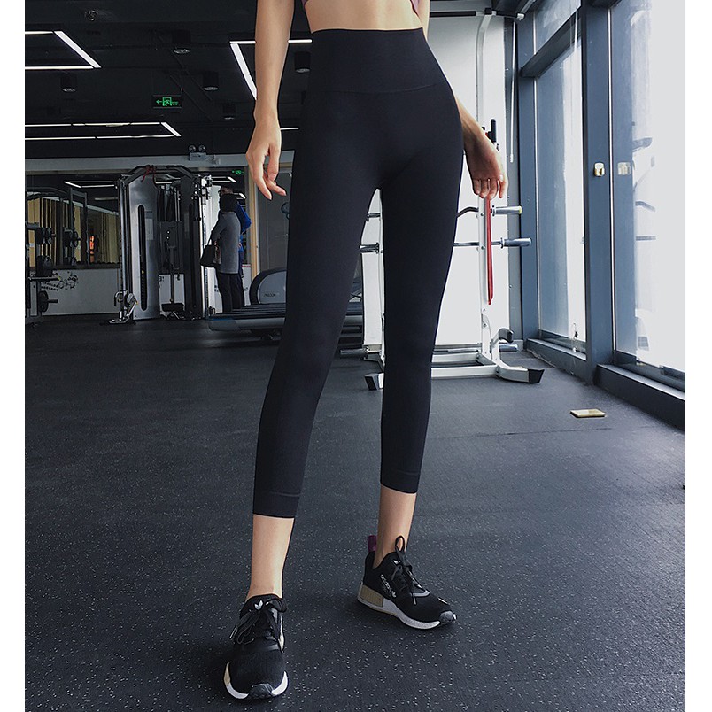 Quần Legging Lửng Tập Gym Nữ Dệt Kim Gen Bụng Tôn Mông Thể Thao Nữ Đồ Tập Rẻ Đẹp GYMSOTRE 1007