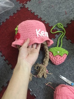 set mũ  và túi tỏi handmade