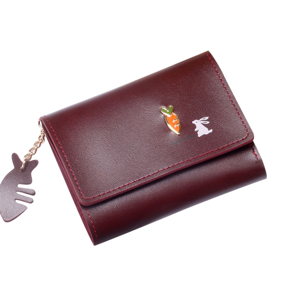 Ví Ngắn Gập Làm Ba Nhỏ Hình Cô Gái Động Vật Nhỏ Dễ Thương Đơn Giản Cho Học Sinh JP6 CEP