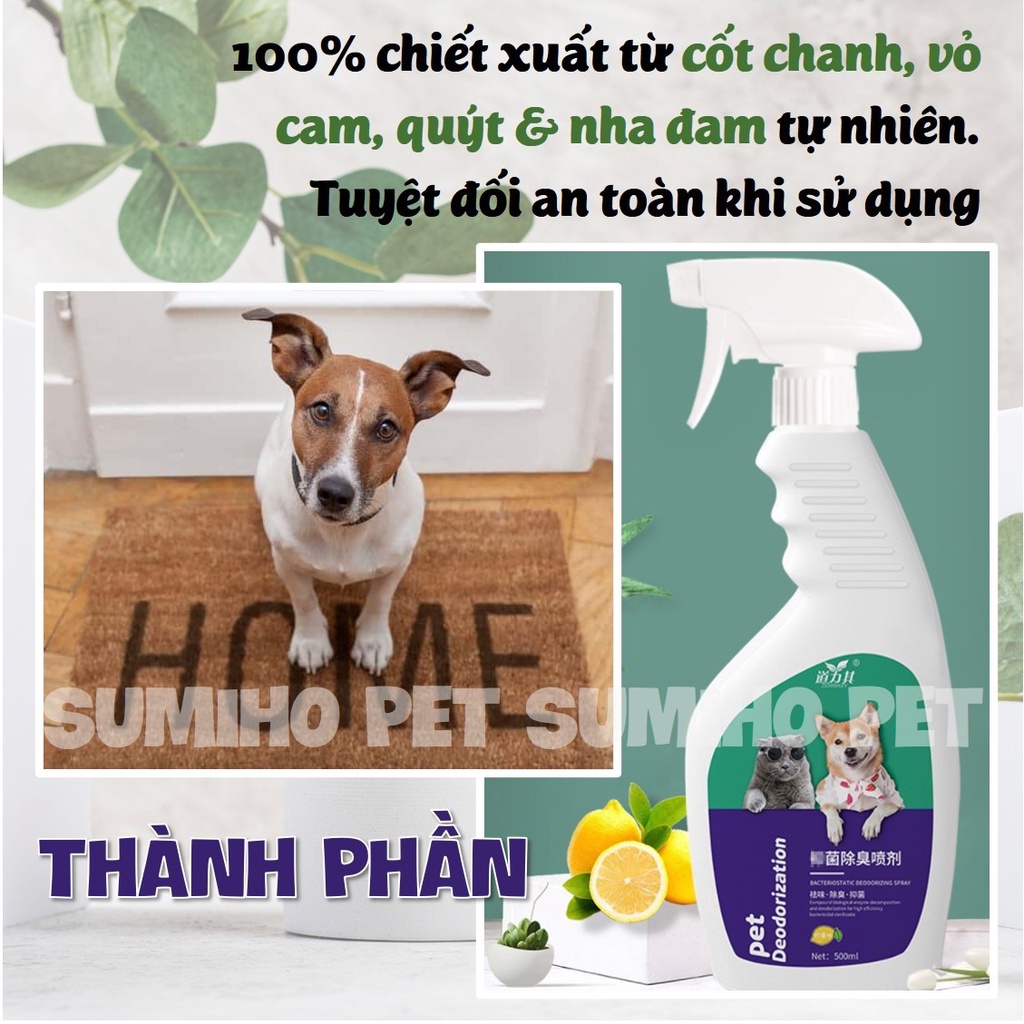 Chai xịt khử mùi chuồng trại và chỗ ở cho thú cưng Borammy (Chai 500ml)