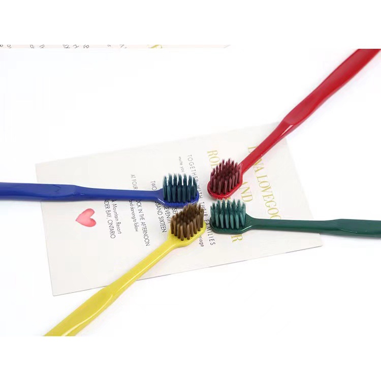 Bộ 2 Bàn Chải Đánh Răng Sợi Than Tre Mềm Mại Màu Macaron Kiểu Nhật Bản Cho Cặp Đôi