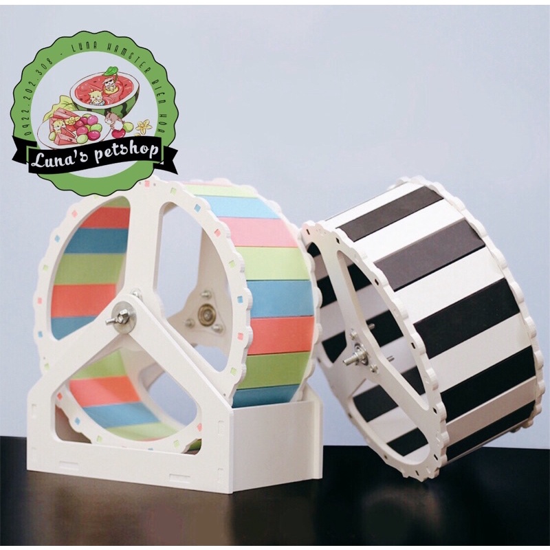 Wheel 21cm cho hamster. Đồ chơi cho hamster. Wheel gỗ 21cm, đế nẹp