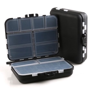 Hộp đựng mồi lure loại nhỏ màu đen có DÂY ĐEO, hộp đựng lưỡi chì hạt chặn mồi giả câu cá câu đài tiện lợi