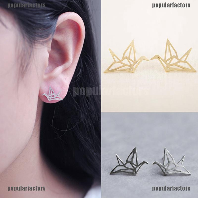 Bông Tai Hình Chim Hồng Hạc Dễ Thương